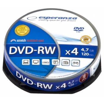 DVD-RW ESPERANZA [ cake box 10 | 4.7GB | 4x ]