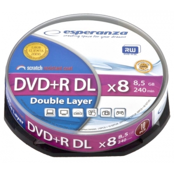 DVD+R Double Layer ESPERANZA [ cake box 10 | 8,5 GB | 8x ]