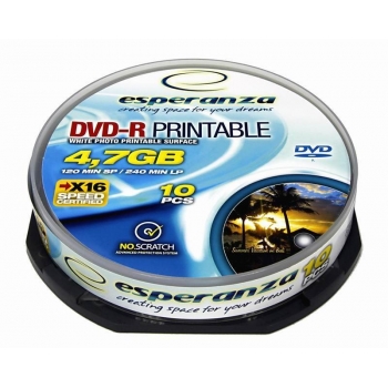 DVD-R ESPERANZA [ cakebox 10 | 4,7GB | 16x | to nadruku ]