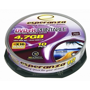 DVD+R ESPERANZA [ cakebox 10 | 4,7GB | 16x | to nadruku ]