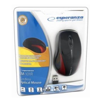 Mouse Wireless Esperanza EM101R Optic 3 butoane 800dpi USB Black-Red EM101R - 5905784767017