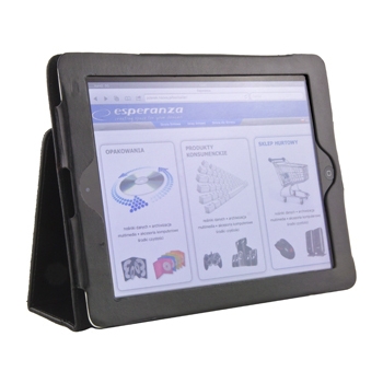 ESPERANZA Case-Stand pentru iPad 2 i iPad Nou (iPad3) | Dou Setri | Negru 