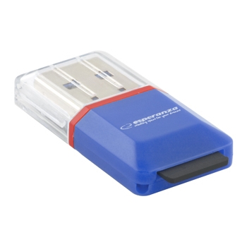 ESPERANZA Cititor de card MicroSD| EA134B| lbastru| USB 2.0|(MicroSD Pen Drive)