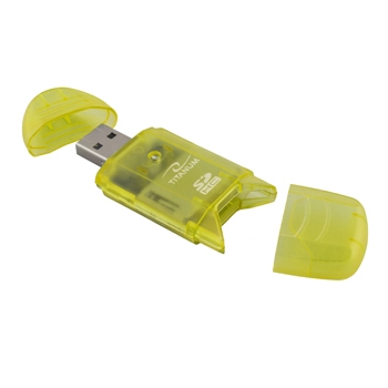 TITANUM Cititor de card SDHC/MiniSDHC/MicroSDHC/RS/MM TA101G verde USB 2.0
