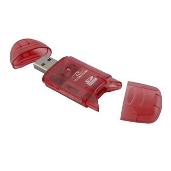 TITANUM Cititor de card SDHC/MiniSDHC/MicroSDHC/RS/MM TA101R rou USB 2.0 