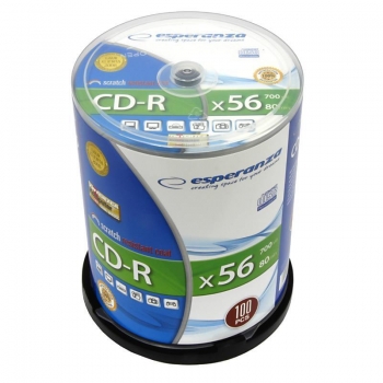 CD-R ESPERANZA [ Cake Box 100 | 700MB | 52x | Silver ]
