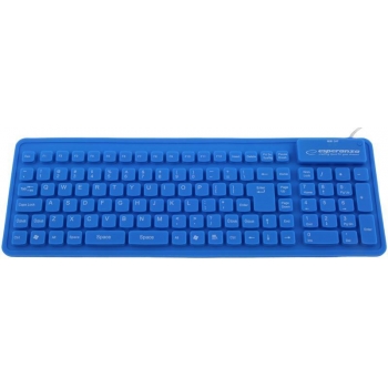 Tastatura Esperanza EK126B silicon OTG flexibil impermeabil blue USB 5901299905012