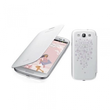 Husa Samsung Galaxy S3 I9300 Flip Cover White la Fleur EFC-1G6RWEGSTD