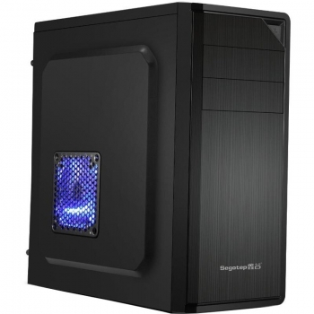 Segotep S2 Black SECC Steel ATX Mid Tower Case,interior painted black, 1x5.25