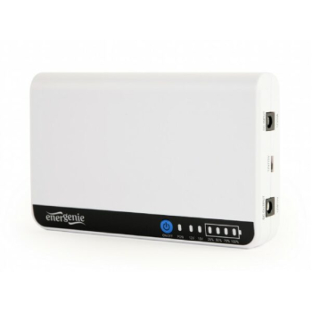 UPS GEMBIRD, pentru dispozitive DC, 12/15V 18W, alimentare router/modem/camera securitate,Iesire: 12V/1.5A si 15V/1.2A, 3 x baterie 2200mAh, LED, back-up pana la 70 min., fara alimentator EG-UPS-DC18