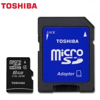 Card Memorie microSDHC Toshiba M102 8GB Clasa 4 + Adaptor SD THN-M102K0080M2