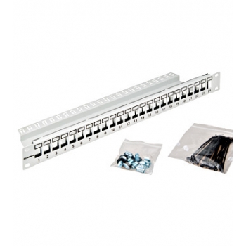 Patchpanel 19" 24 porturi(SFA)(SFB) goale,1UH,RAL7035,scurt, Schrack, HSER0240GP