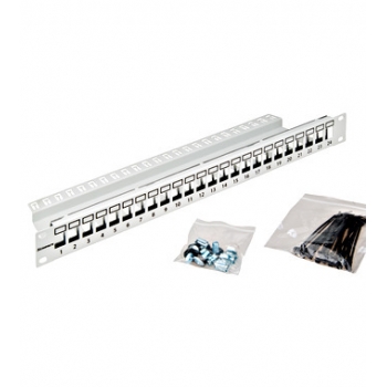 Patchpanel 19" 24 porturi(SFA)(SFB) goale,1UH,RAL7035,scurt