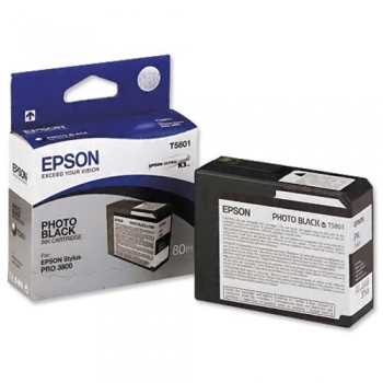 Cartus Cerneala Epson T5801 Photo Black 80ml for Stylus Pro 3800, Stylus Pro 3880 C13T580100