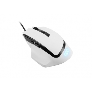 SHARK FORCE WHITE GAMING MOUSE (600 / 1000 / 1600 DPI) IN