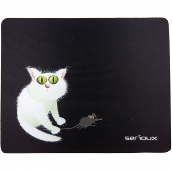 Mouse Pad Serioux Cat and mice MSP02 black SRXA-MSP02