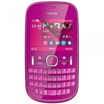 Telefon Mobil Nokia Asha 201 Pink tastatura qwerty NOK201GSMPNK