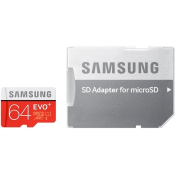 Card Memorie MicroSDXC Samsung EVO Plus 64GB Clasa 10 UHS-I + Adaptor SD MB-MC64DA/EU