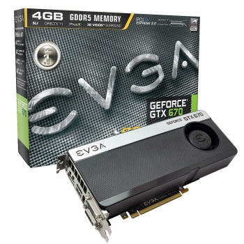 Placa Video EVGA nVidia GeForce GTX 670 Superclocked+ 4GB GDDR5 256bit PCI-E x16 3.0 HDMI 2x DVI DisplayPort 04G-P4-2673-KR
