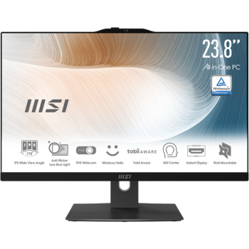 All-In-One PC MSI Modern AM242P 12M, 23.8 inch FHD IPS, Procesor Intel Core i5-1235U 4.4GHz Alder Lake, 8GB RAM, 1TB SSD, Iris Xe Graphics, no OS MODERN AM242P 12M-808XEU
