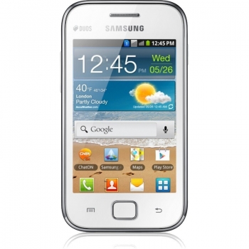 Telefon Mobil Samsung Galaxy Ace S6802 Duos White Dual SIM 3.5" 320 x 480 832 MHz memorie interna 3GB Android v2.3 SAMSS6802ACEDSWHT