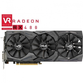 Placa Video Asus AMD Radeon RX 480 8GB GDDR5 256bit PCI-E x16 3.0 DVI HDMI DisplayPort STRIX-RX480-8G-GAMING