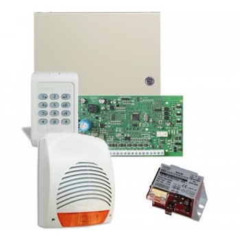 Kit DSC KIT 1404-SIR - centrala PC1404 (tastatura inclusa) - transformator TC20/16 - o sirena de exterior