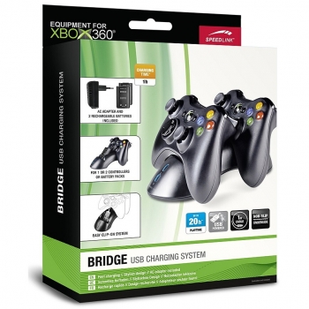 Sistem de incarcare SpeedLink ce include baterii pentru gamepad-uri Xbox 360, doua baterii NiMH pana la 14 ore de gaming SL-2308-BK 