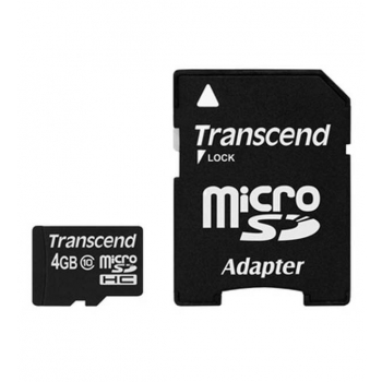Card Memorie MicroSDHC Transcend 4GB Clasa 10 TS4GUSDHC10