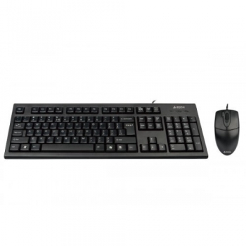 Kit Tastatura+Mouse A4Tech KR-8520D-USB Tastatura KR-85 USB Mouse Optic OP-620D 3 butoane 800dpi USB Black KR-8520D-USB