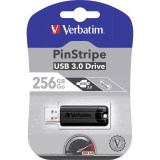VERBATIM USB3.0 STORE N GO 256G 256GB PINSTRIPE BLACK P-BLIST