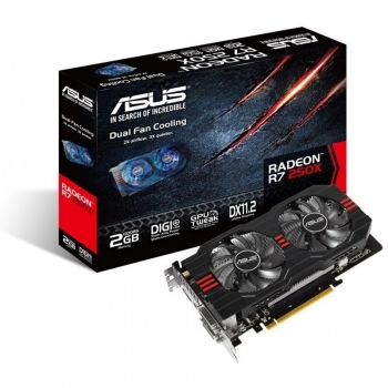Placa Video Asus AMD Radeon R7 250X 2GB GDDR5 128 bit PCI-E x16 3.0 HDMI DVI DisplayPort R7250X-2GD5