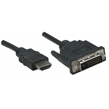 Cablu HDMI-DVI-D Manhattan Male - Male Dual Link Black 1.83m 372503