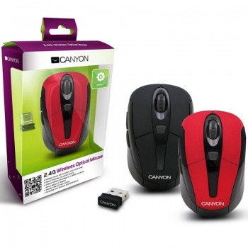 Mouse Wireless Canyon CNR-MSOW06R Optic 5 Butoane 1600dpi USB Mini Red