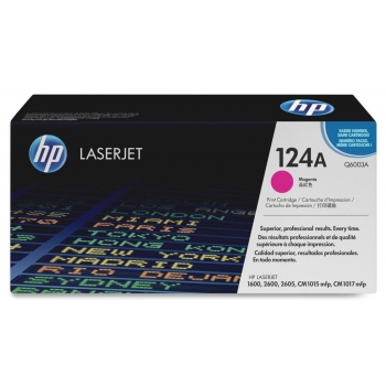 Cartus Toner HP Nr. 124A Magenta 2000 Pagini for Color LaserJet 1600, 2600N, 2605, 2605DN, 2605DTN, CM1015 MFP, CM1017 MFP Q6003A