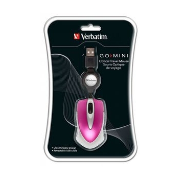 VERBATIM MOUSE MINI OPTICAL TRAVEL PINK