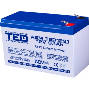 ACUMULATOR TED 12V 9.1Ah, TED1291F2