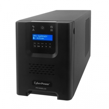 UPS CyberPower PR1000ELCD Line-Interactive 1000VA / 900W 230V 50/60Hz, factor de putere 0.9, afisaj LCD, AVR, forma tensiune aproximativ sinus, iesire 8 x prize IEC C13, autonomie 14 minute la 50% sarcina, garantie 24 luni.