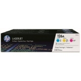 Pachet Cartus Toner HP Nr. 126A Color Tri-Pack 3x1000 Pagini for LaserJet Pro 100 M175A, 100 M175NW, CP1025, CP1025NW, M275 CF341A
