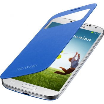 Husa Samsung S-View pentru Galaxy S4 i9500, I9505 Rigel Blue EF-CI950BLEGWW