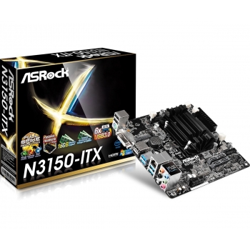 Placa de baza ASRock N3150-ITX Intel Celeron Quad Core N3150 up to 2.08GHz 2x DDR3 DVI HDMI DisplayPort mini ITX
