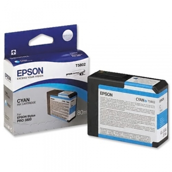 Cartus Cerneala Epson T5802 Cyan 80ml for Stylus Pro 3800, Stylus Pro 3880 C13T580200