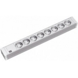 Bachmann, PDU 8 prize Schuko, 1U, impamantare, FARA intrerupator, 2 metri, RAL 7035, PVC