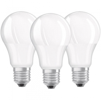 Set 3 becuri LED Osram A100, E27, 14W (100W), 1521 lm, mat, lumina rece