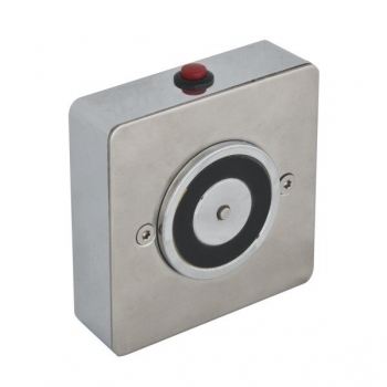 Electromagnet de retinere usa deschisa YD-603 Retentie 50kgf carcasa din inox, buton de deblocare, montare pe perete