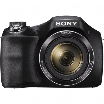 Camera foto Sony Cyber-Shot H300 Black + Card 8GB + incarcator cu 4 x acumulatori R6, 20.1 MP, senzor CCD Super HAD, zoom optic 35 x, lentile Sony, 3