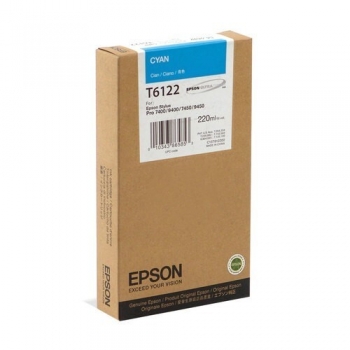 Cartus Cerneala Epson T6122 Cyan 220ml for Stylus Pro 7400, Stylus Pro 7450, Stylus Pro 9400, Stylus Pro 9450 C13T612200