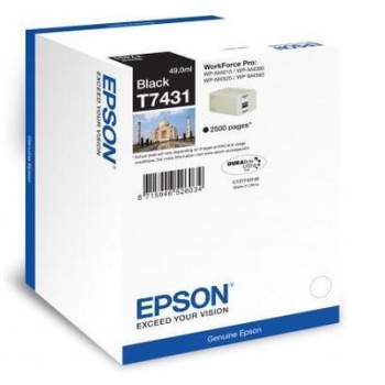 EPSON T7431, INK CARTRIDGE BLACK FOR WP-M400/M500, C13T74314010