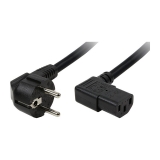 Power Cord, Schuko-C13, black, 2,00m, 90 grade