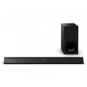 Boxa Sony Soundbar HT-CT380, 300 W, wireless subwoofer, 2.1 channel, receptie bluetooth cu NFC, HDMI, ClearAudio+, Impedanta 4 ohmi, BRAVIA Sync, greutate 2.4 kg, dimensiuni 90 cm x 5.1 cm x 11.7 cm,  